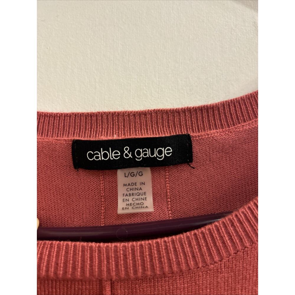 Women’s Cable & Gauge Pink Button up sweater L - Picture 3 of 7